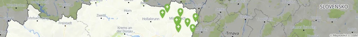 Kartenansicht für Apotheken-Notdienste in der Nähe von Schrattenberg (Mistelbach, Niederösterreich)